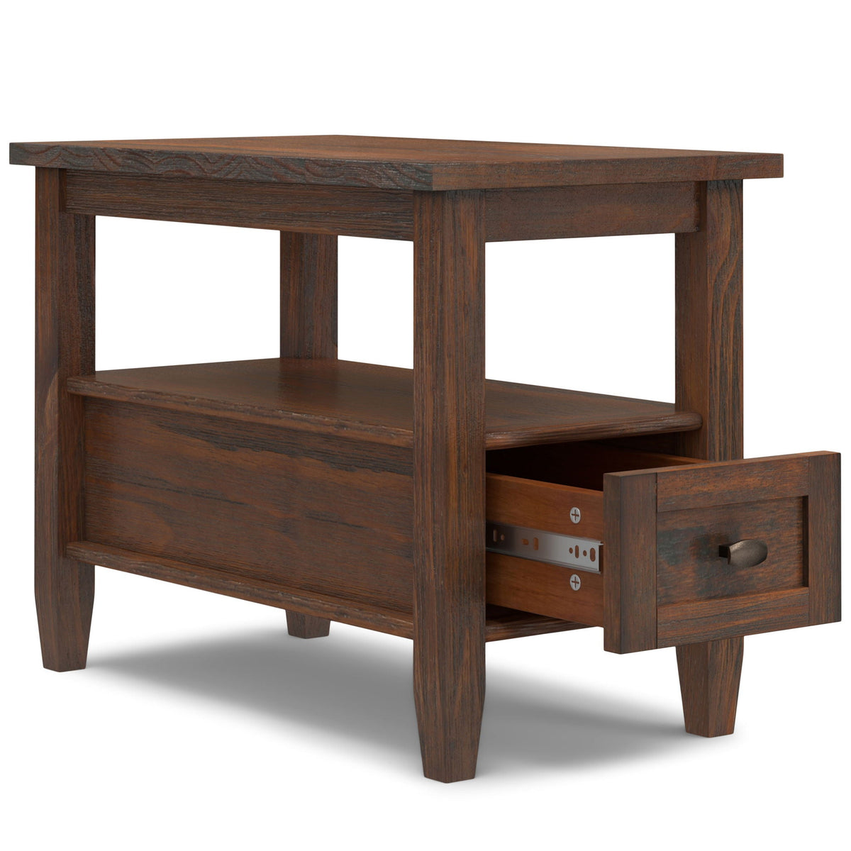 Warm Shaker - Narrow Side Table - Distressed Charcoal Brown, photo 5 of 9