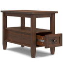 Warm Shaker - Narrow Side Table - Distressed Charcoal Brown by HouseOfZazla