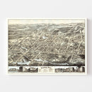 Vintage Map of Brockton, Massachusetts 1878