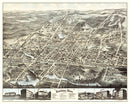Vintage Map of Brockton, Massachusetts 1878