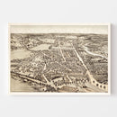 Vintage Map of Dedham, Massachusetts 1876