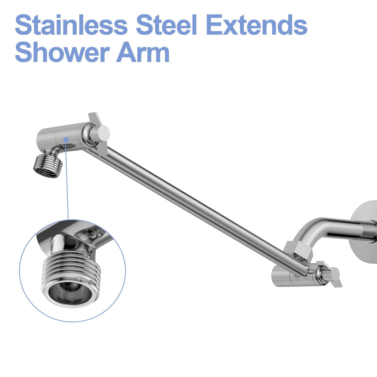 Sleek Design Stainless Steel Shower Arm Extension, photo 11 of 28