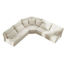 5 Seater L Shaped Sectional Sofa With Curved Corner, 7 Pillows by HouseOfZazla