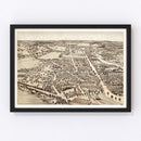 Vintage Map of Dedham, Massachusetts 1876