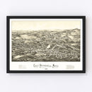 Vintage Map of Pepperell, Massachusetts 1886