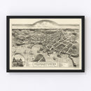 Vintage Map of Edgartown, Massachusetts 1886