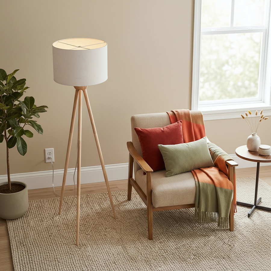 Tall Corner Tripod Floor Lamp