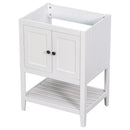 Bathroom Vanity Base Only, Soild Wood Frame, Bathroom Storage Cabinet With Doors And Open Shelf by HouseOfZazla