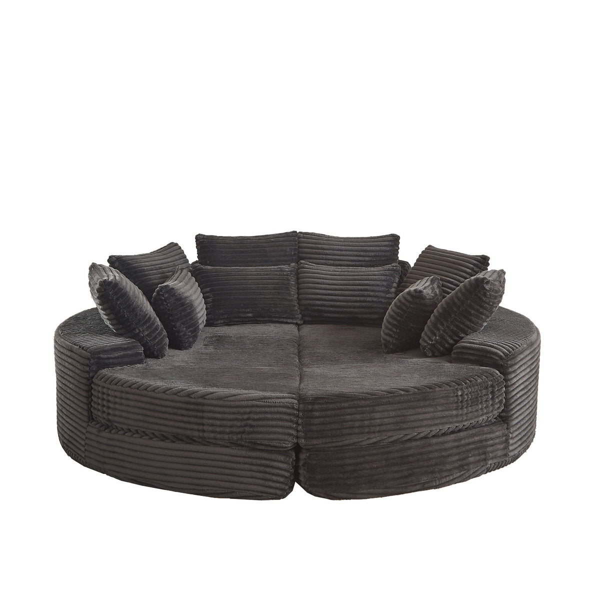 Round Oversized Sofa Bed With 5 Throw Pillows, photo 13 of 31