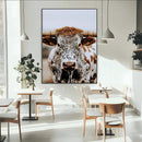 Texas Longhorn Wall Art Canvas Print – Spotted Horned Cattle