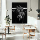 Texas Longhorn Wall Art Canvas Print – Monochrome Horned