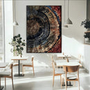 Tree Rings Wall Art Canvas Print – Framed Rustic Wood Grain