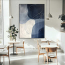 Navy Abstract Wall Art Canvas Print – Framed Minimal Lineart