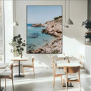 Turquoise Cove Wall Art Canvas Print – Framed Ibiza Beach