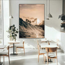 Golden Hour Ocean Wave Wall Art Canvas Print – Framed