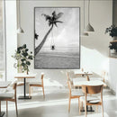 Black White Palm Tree Wall Art Canvas Print – Framed