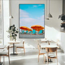 Beach Umbrellas Wall Art Canvas Print – Framed Tropical