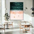 Aerial Serenity Wall Art Canvas Print – Gentle Waves Peach