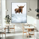 Highland Cow Wall Art Canvas Print – Framed Horned Scottish