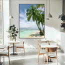 Tropical Beach Palm Trees Canvas Print – Framed Island