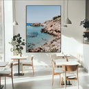 Clear Blue Water Beach Wall Art – Framed Rocky Cove Canvas by MyGreatCanvas | Canvas Wall Art Prints | Photo Prints & Wall Decor