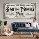 Custom Family Patio Sign Wall Art Canvas Print, Personalized Rustic Bar Decor, Western Farmhouse Patio Wall Decor by MyGreatCanvas | Canvas Wall Art Prints | Photo Prints & Wall Decor