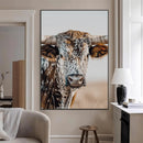 Texas Longhorn Wall Art Canvas Print – Speckled Horned Bull