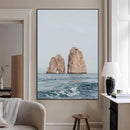 Faraglioni Capri Wall Art Canvas Print – Framed Serene Ocean