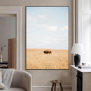 Minimalist Nature Wall Art Canvas Print – Framed Bison