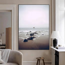 Moody Seascape Wall Art Canvas Print – Framed Neutral Foggy by MyGreatCanvas | Canvas Wall Art Prints | Photo Prints & Wall Decor