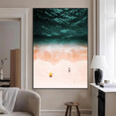 Aerial Serenity Wall Art Canvas Print – Gentle Waves Peach