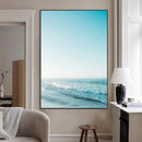 Minimalist Ocean Wall Art Canvas Print – Framed Calm