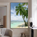 Tropical Beach Palm Trees Canvas Print – Framed Island