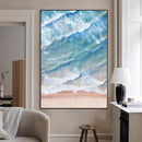Aerial Ocean Waves Wall Art – Framed Tranquil Beach Canvas by MyGreatCanvas | Canvas Wall Art Prints | Photo Prints & Wall Decor