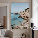 Clear Blue Water Beach Wall Art – Framed Rocky Cove Canvas by MyGreatCanvas | Canvas Wall Art Prints | Photo Prints & Wall Decor