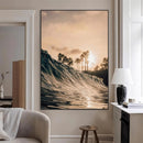 Sunset Wave Ocean Wall Art – Framed Palm Tree Canvas by MyGreatCanvas | Canvas Wall Art Prints | Photo Prints & Wall Decor