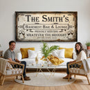 Custom Family Patio Sign Wall Art Canvas Print, Personalized Rustic Bar Decor, Western Farmhouse Patio Wall Decor by MyGreatCanvas | Canvas Wall Art Prints | Photo Prints & Wall Decor