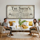 Custom Family Patio Sign Wall Art Canvas Print, Personalized Rustic Bar Decor, Western Farmhouse Patio Wall Decor by MyGreatCanvas | Canvas Wall Art Prints | Photo Prints & Wall Decor