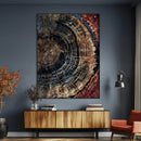 Tree Rings Wall Art Canvas Print – Framed Rustic Wood Grain