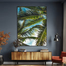 Palm Leaves Wall Art Canvas Print – Framed Tropical Vibes by MyGreatCanvas | Canvas Wall Art Prints | Photo Prints & Wall Decor
