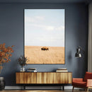 Minimalist Nature Wall Art Canvas Print – Framed Bison
