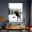 Elk Photography Wall Art Canvas Print – Framed Winter by MyGreatCanvas | Canvas Wall Art Prints | Photo Prints & Wall Decor
