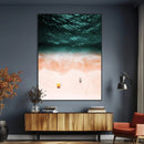 Aerial Serenity Wall Art Canvas Print – Gentle Waves Peach