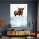 Highland Cow Wall Art Canvas Print – Framed Horned Scottish