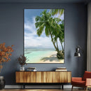 Tropical Beach Palm Trees Canvas Print – Framed Island