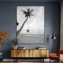 Black White Palm Tree Wall Art – Framed Ocean View Canvas by MyGreatCanvas | Canvas Wall Art Prints | Photo Prints & Wall Decor