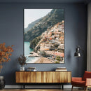 Mediterranean Coastal Cliffside Town Wall Art – Vibrant by MyGreatCanvas | Canvas Wall Art Prints | Photo Prints & Wall Decor