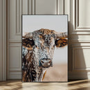 Texas Longhorn Wall Art Canvas Print – Speckled Horned Bull