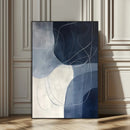 Navy Abstract Wall Art Canvas Print – Framed Minimal Lineart