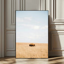 Minimalist Nature Wall Art Canvas Print – Framed Bison